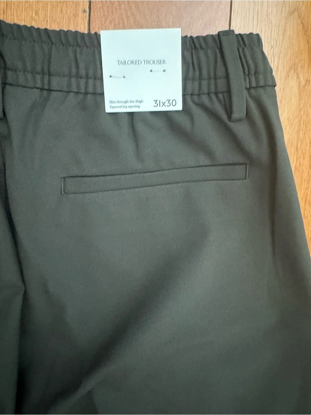 Banana Republic mens sheltered earth tailored stretch dress trousers size 31x30.